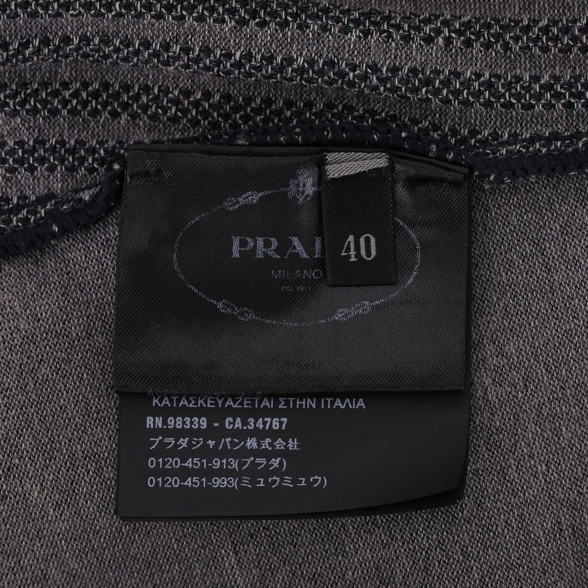 Prada Geometric-Pattern Turtleneck Fitted Top For Sale 2
