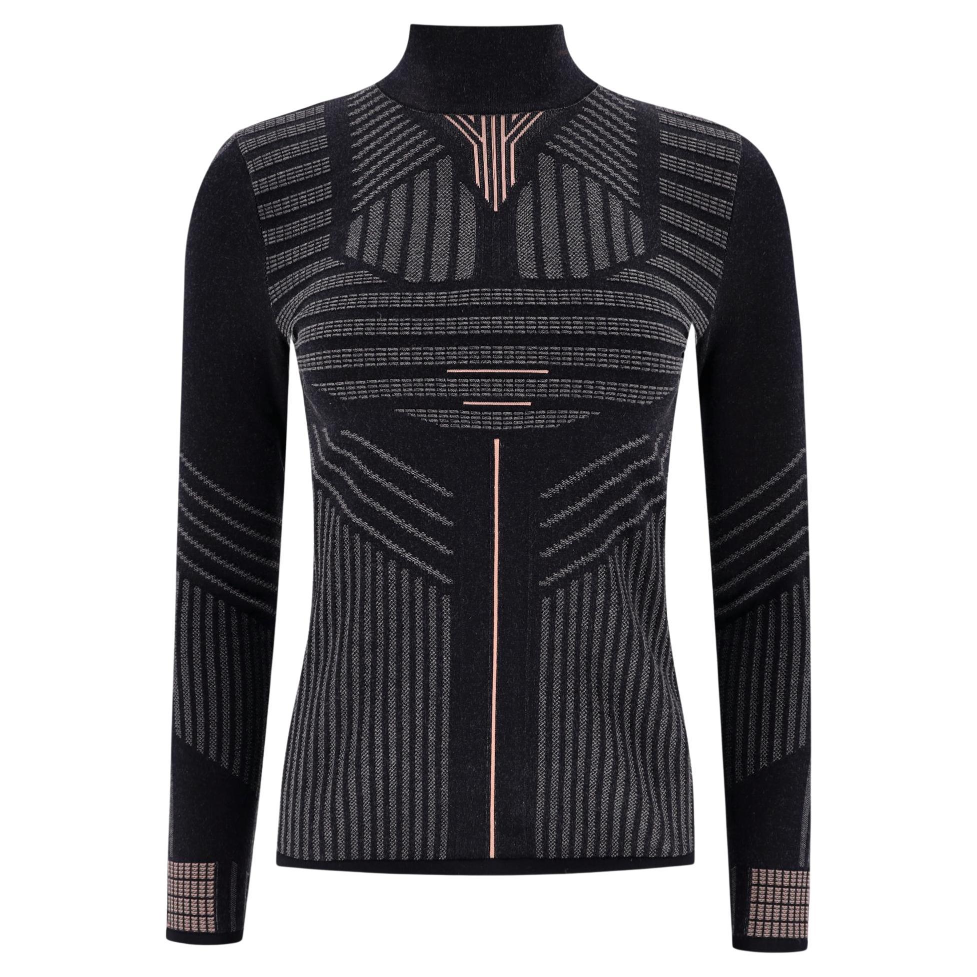 Prada Geometric-Pattern Turtleneck Fitted Top For Sale