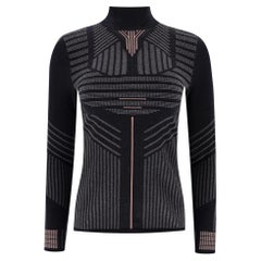 Prada - Top ajusté à col roulé et à motifs géométriques