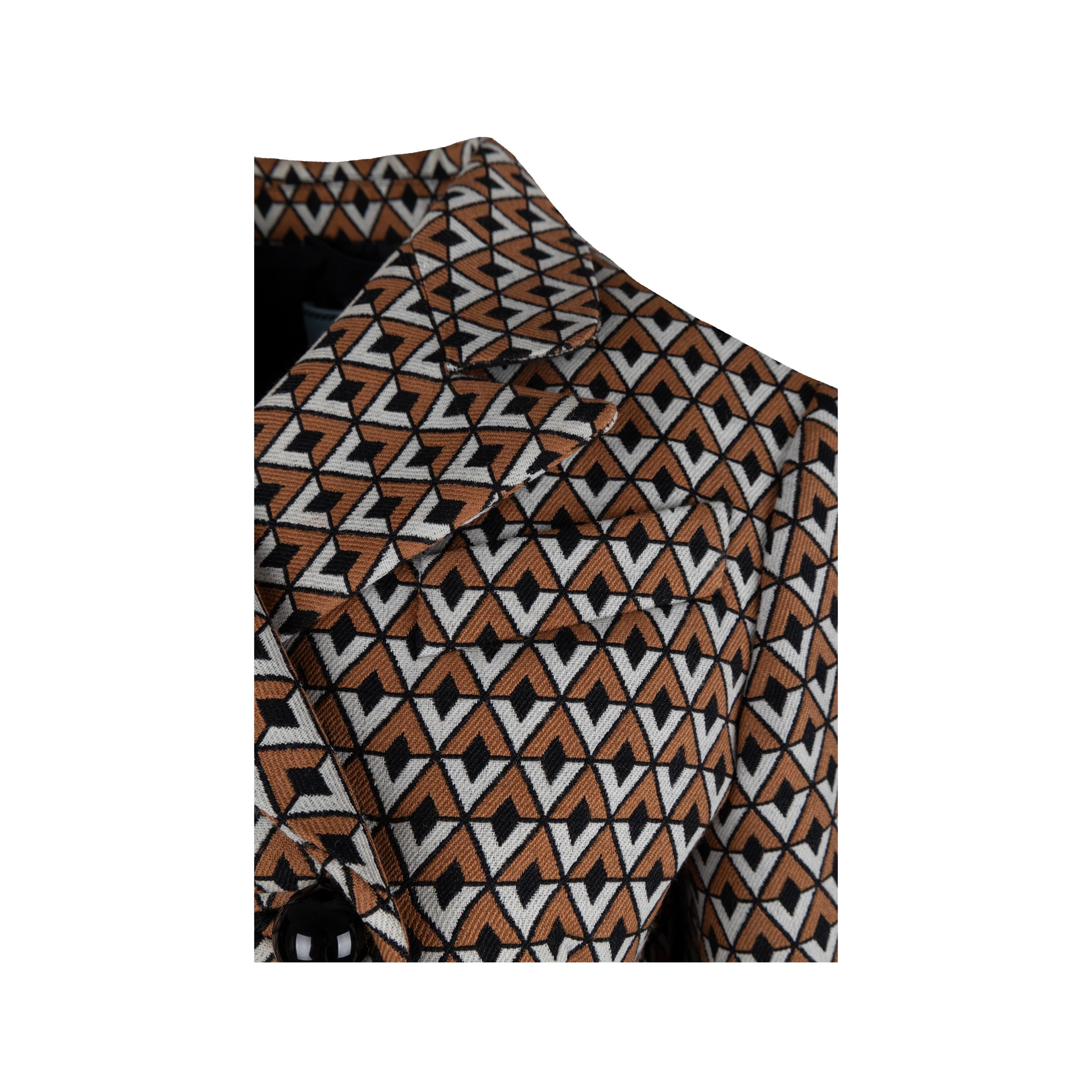Prada Geometric Print Double Breasted Jacket For Sale 5