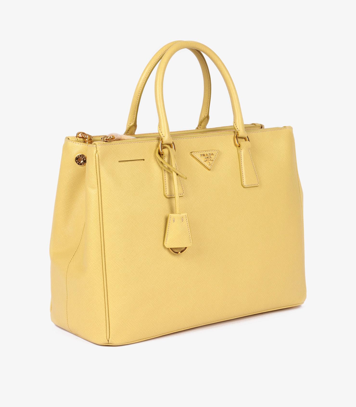 Bolso grande Prada Ginestra de piel saffiano Lux Galleria Naranja en venta