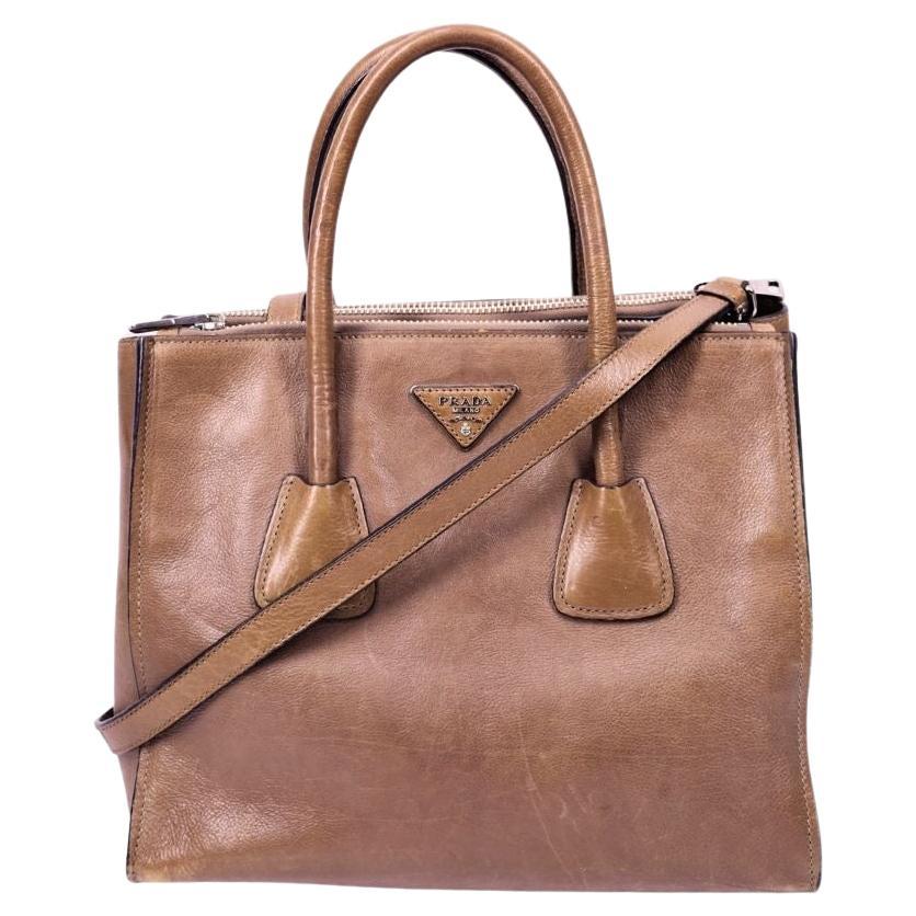 Prada Glace Calf Twin Pocket Tote Bag For Sale