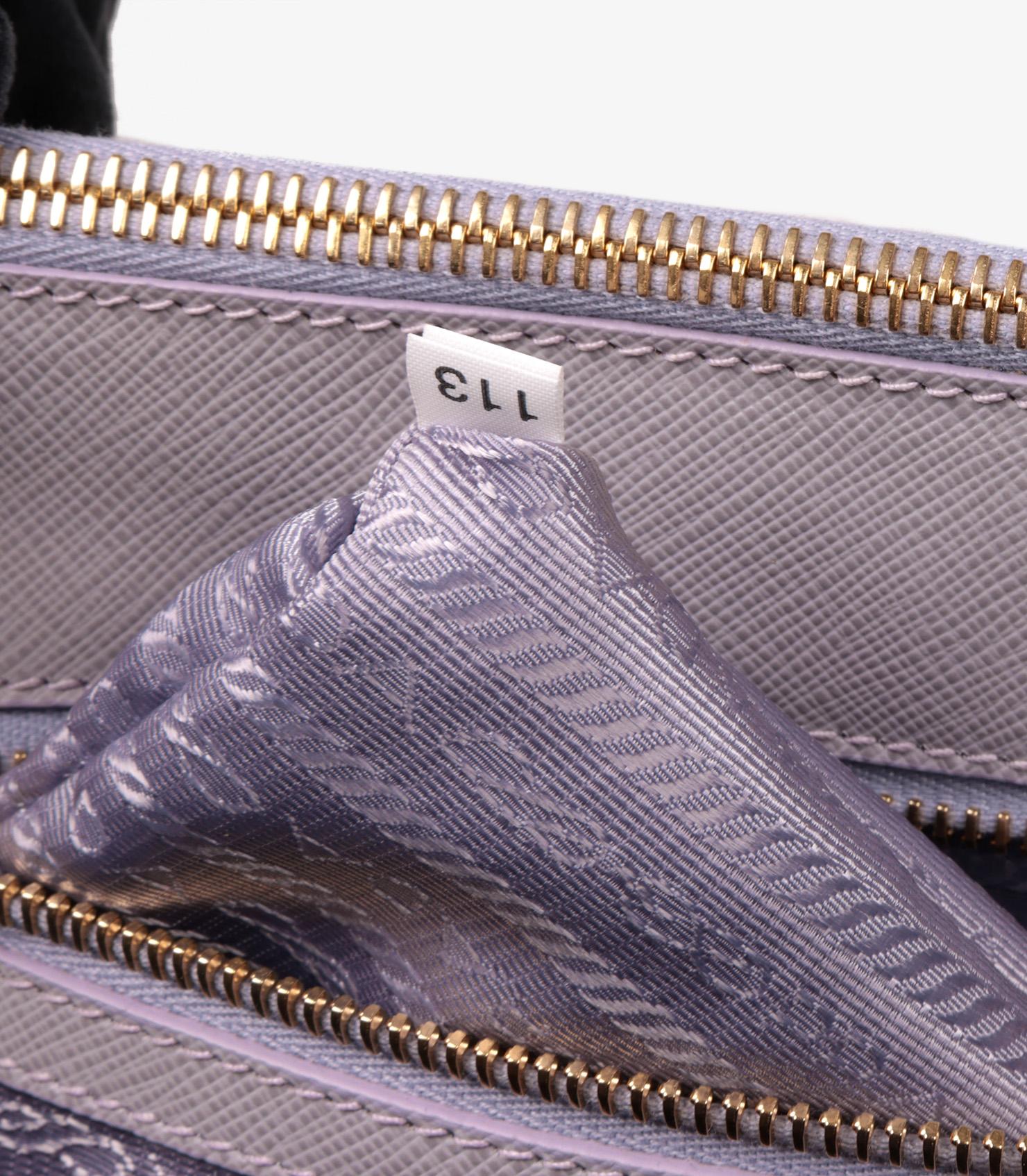 Prada Glicine Saffiano Lux Leather Special Order Large Galleria Tote For Sale 3