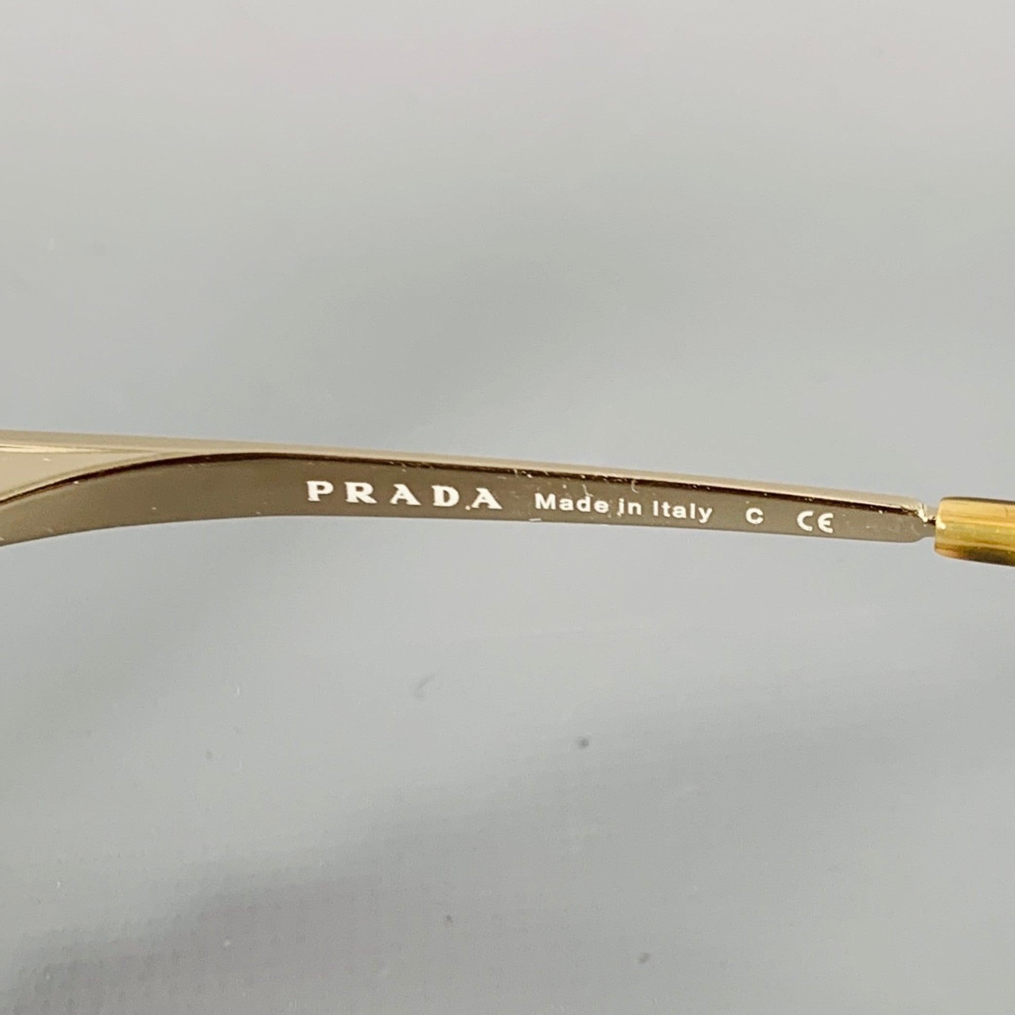PRADA Gold Brown Studded Metallic Sunglasses 2