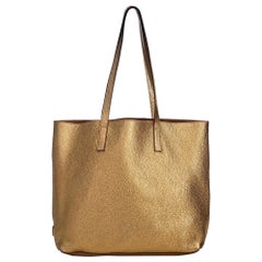 Prada Gold Leather Metallic Vitello Daino Tote Bag Italy
