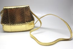 Prada Gold Leather Mini Crossbody/Clutch Bag