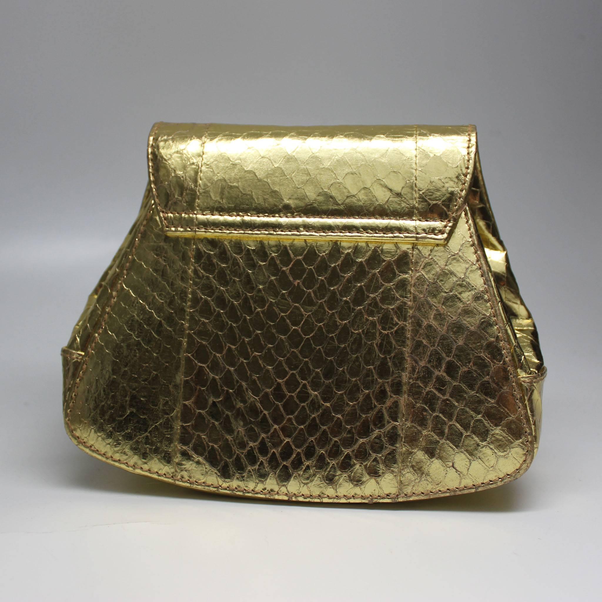 Women's or Men's Prada Gold Leather Mini Crossbody/Clutch Bag For Sale