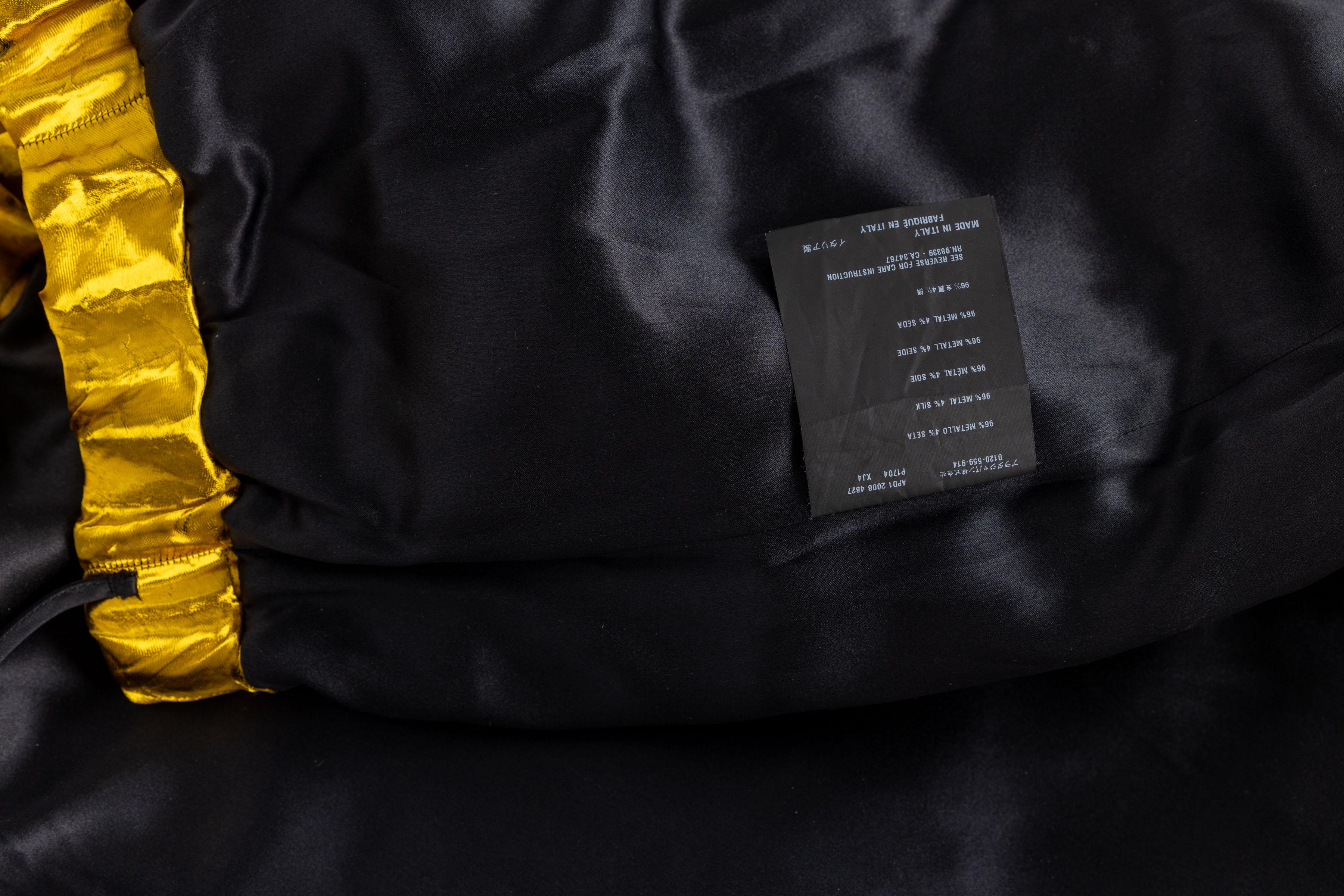 Prada Gold Metal Jacket Top & Skirt Set Spring 2009 For Sale 8
