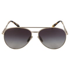 Prada Gold Metal Triangle Logo Aviator Sunglasses