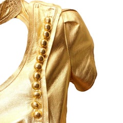 Prada Gold Metallic Leather Dress Fairytale