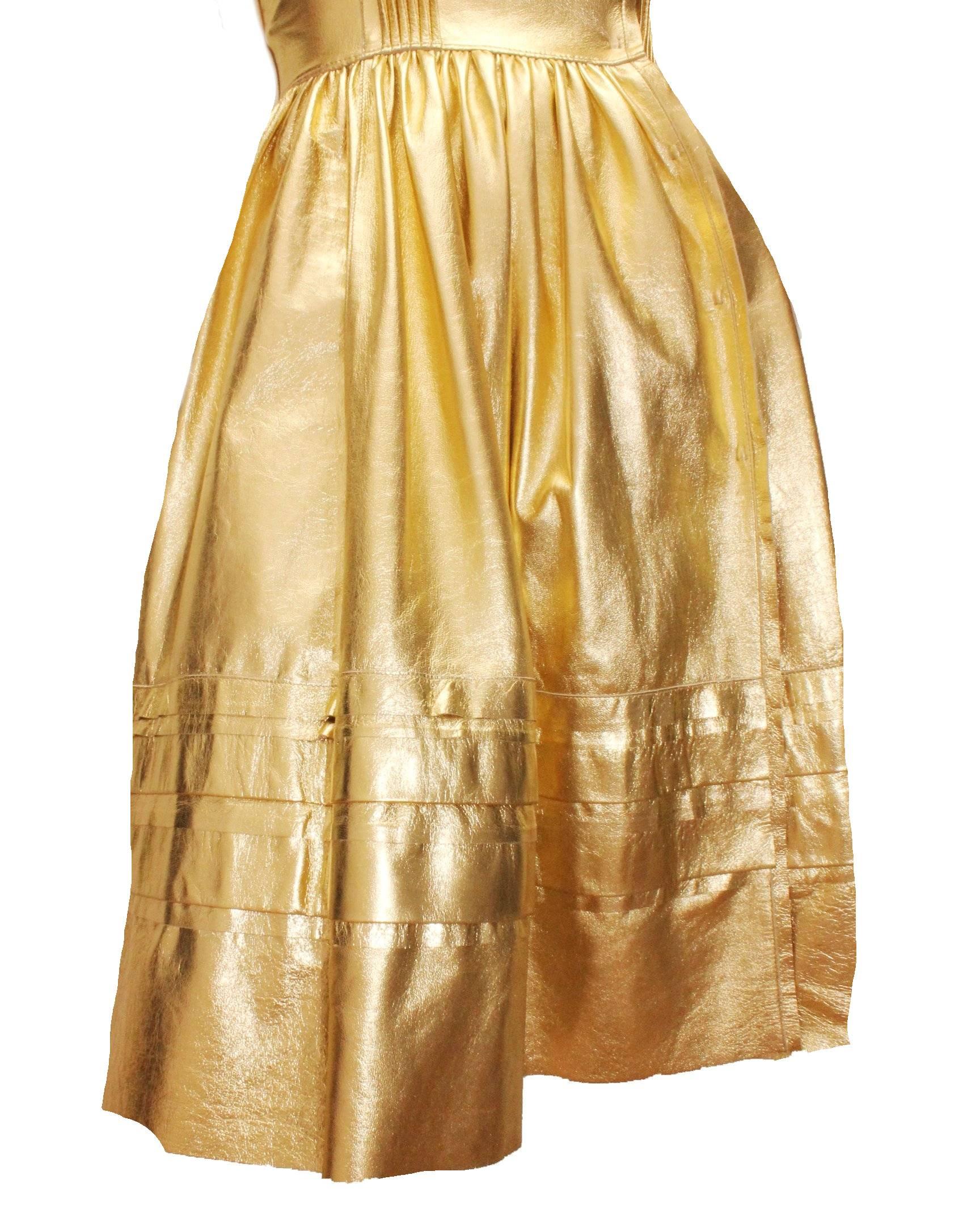 prada gold dress