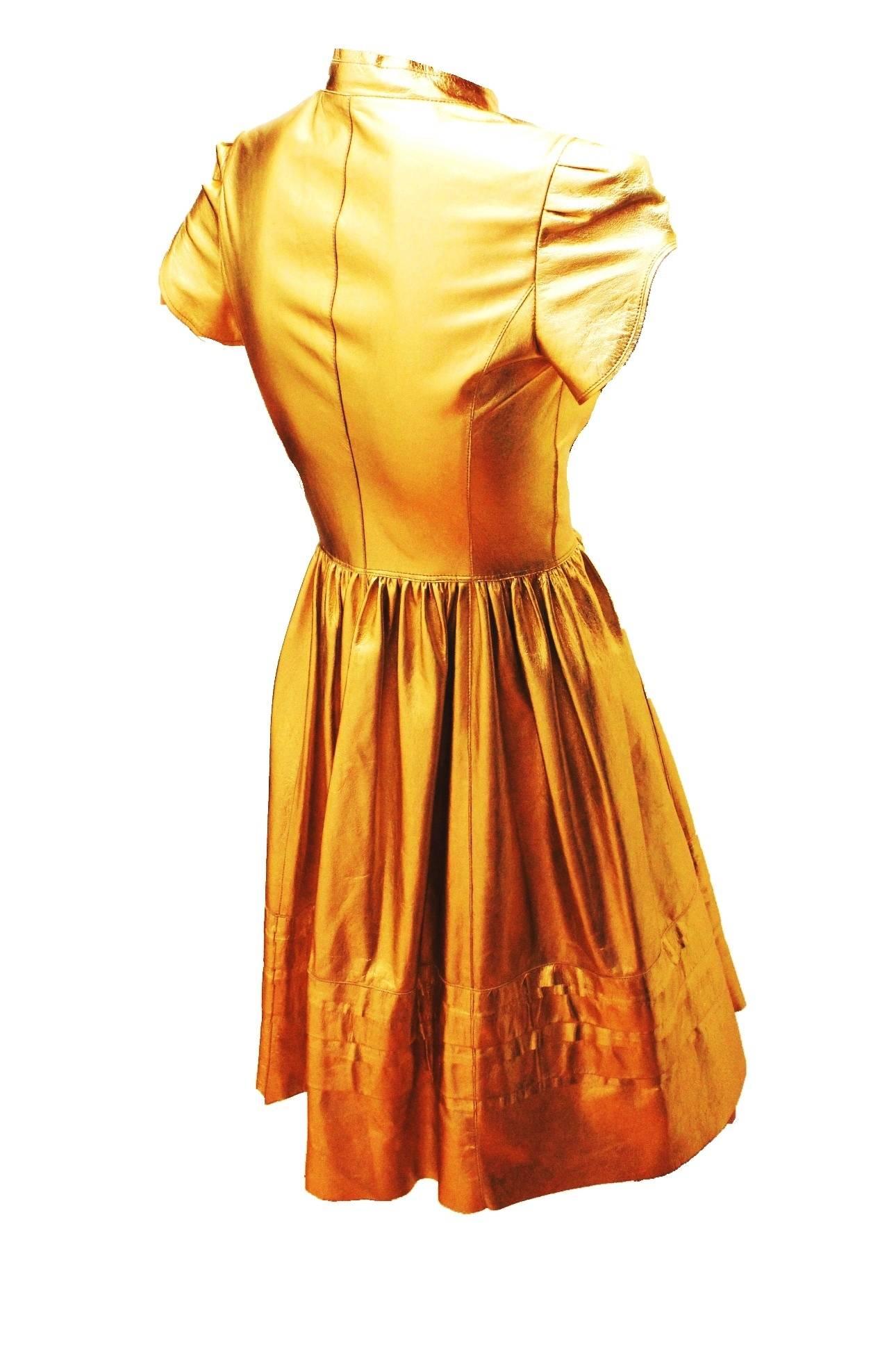 gold prada dress