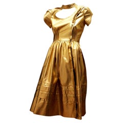 Prada Gold Metallic Leather Dress Fairytale