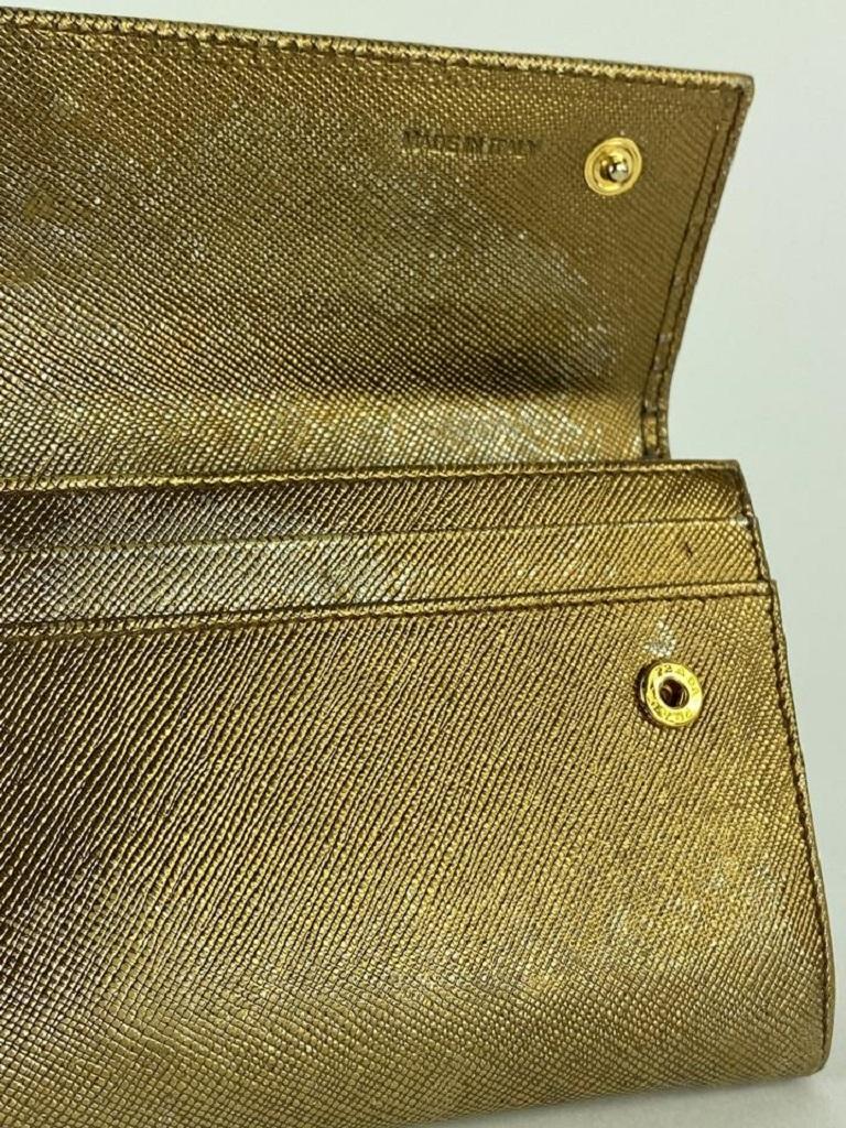 Prada Gold Saffiano Leather Flap Long Wallet 7PR128 3