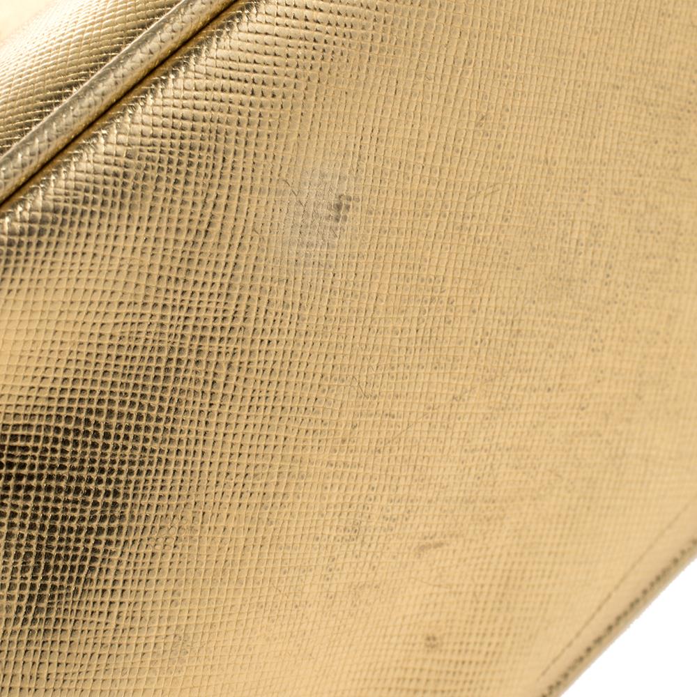 Prada Gold Saffiano Lux Leather Galleria Mini Bag 1