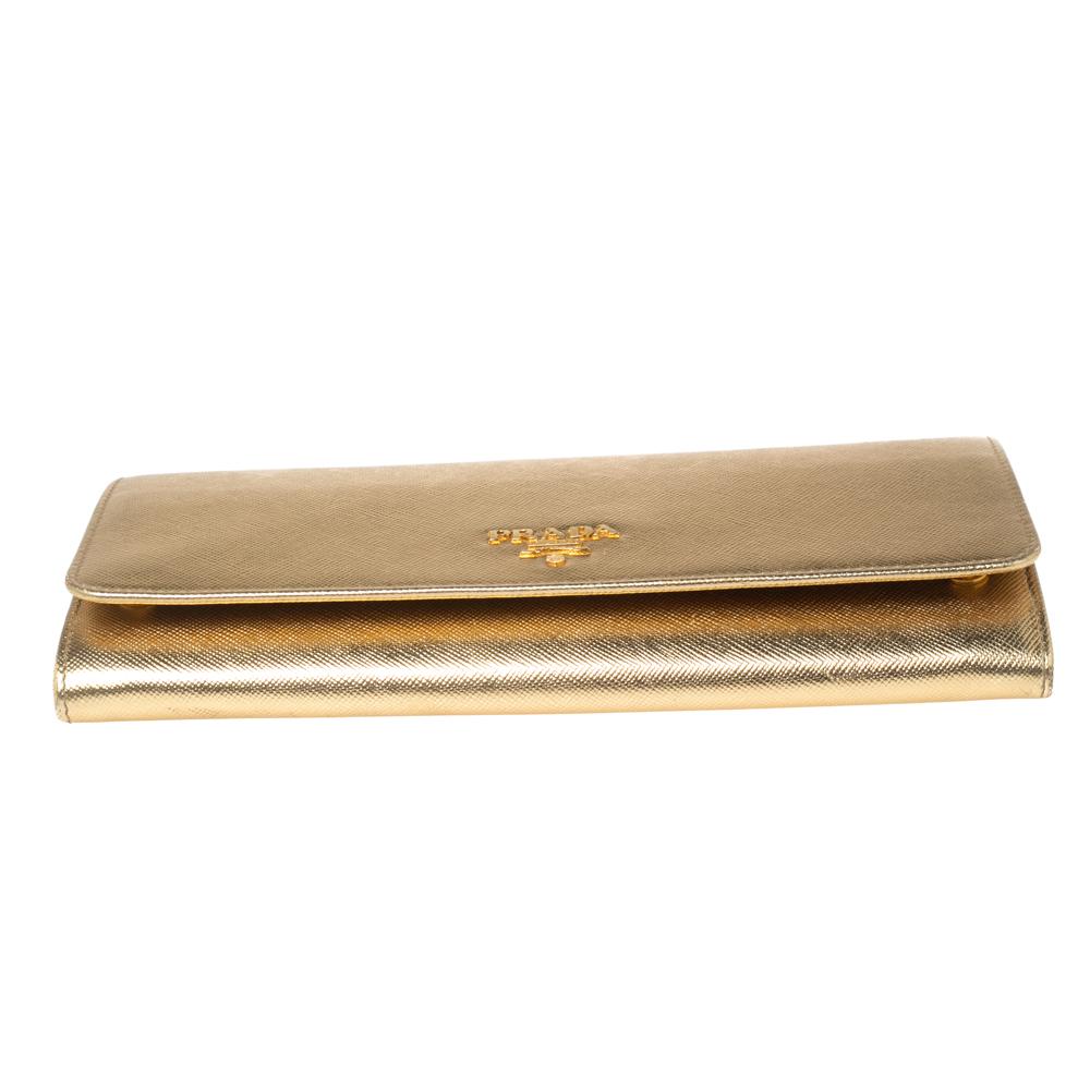 gold prada wallet