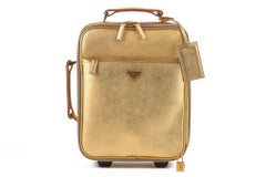 Prada Gold Saffiano Small Carry On Bag