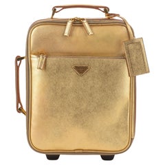 Prada Gold Saffiano Small Carry On Bag