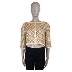 PRADA gold silk 2004 CRYSTAL EMBELLISHED SATIN Jacket 44 L