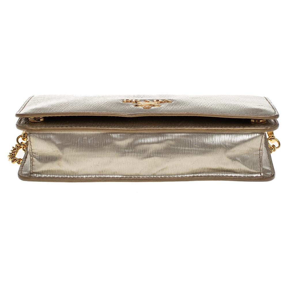 gold prada clutch