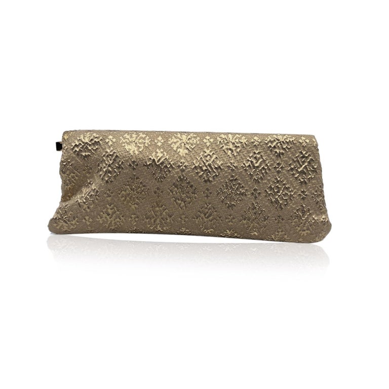 Prada Gold Tone Brocade Broccato Fabric Clutch Bag BP0324 For Sale at  1stDibs | prada broccato bag