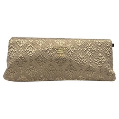 Prada Gold Tone Brocade Broccato Fabric Clutch Bag BP0324 For Sale at  1stDibs | prada broccato bag