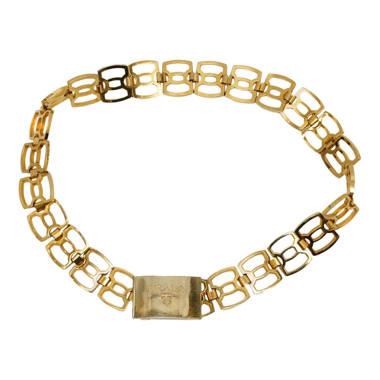 Prada Gold-Tone Chain Belt For Sale at 1stdibs
