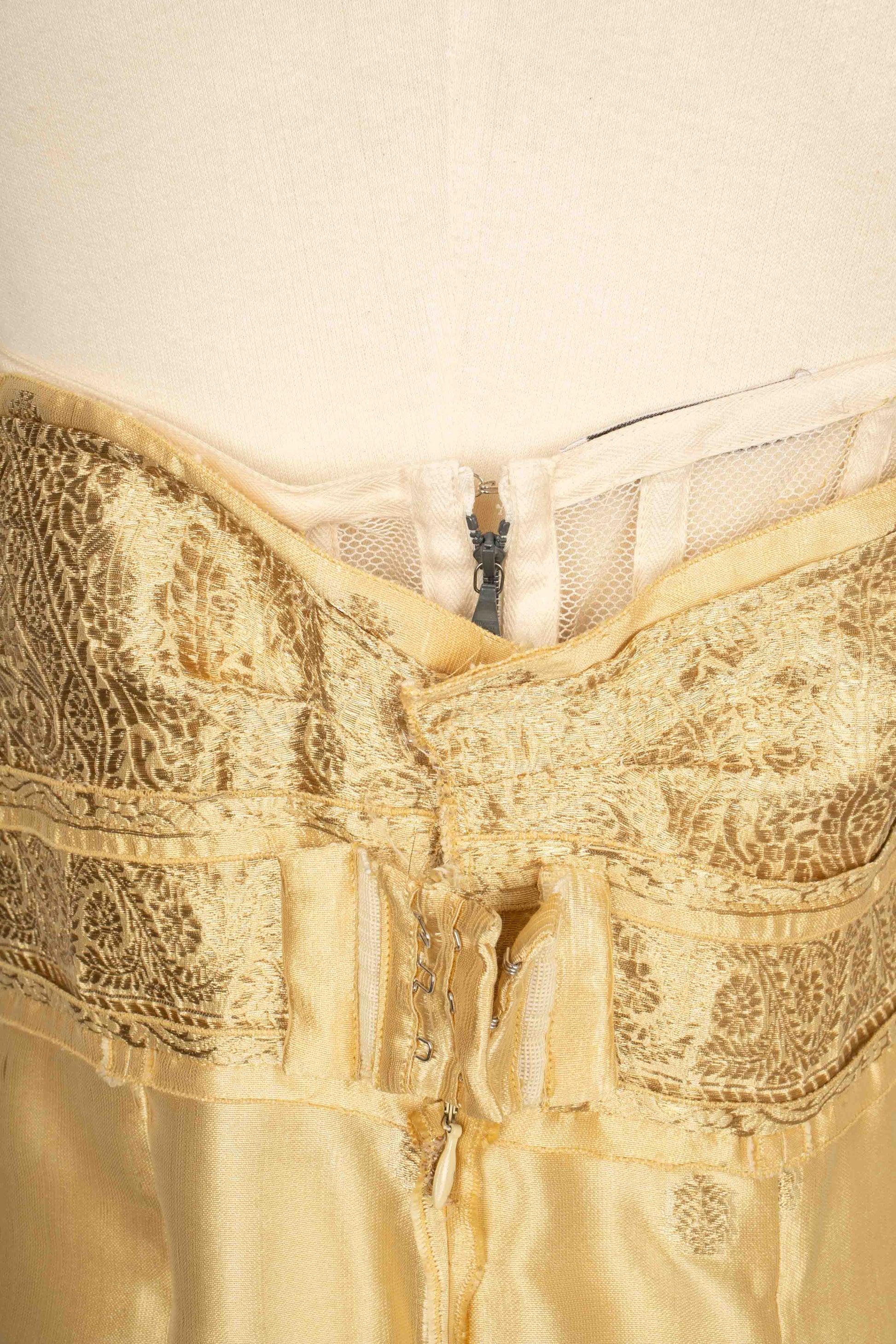 Prada Golden Lame and Silk Bustier Dress 4