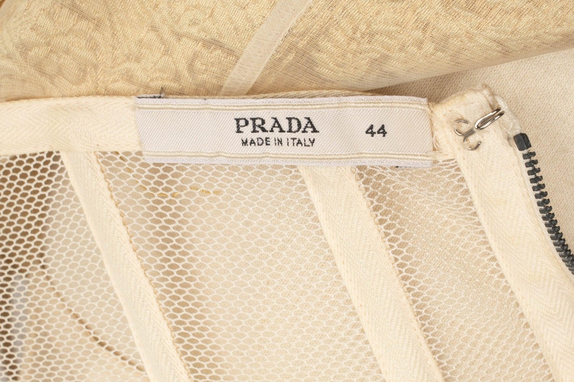 Prada Golden Lame and Silk Bustier Dress 5