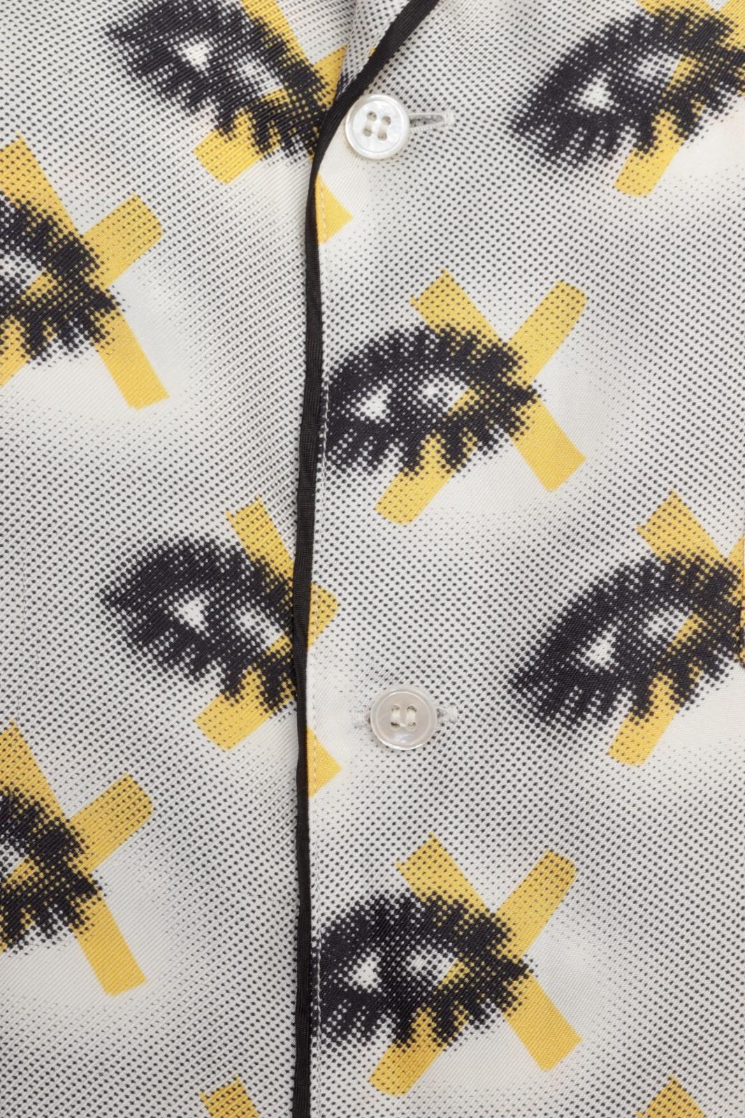 Femenino o masculino Conjunto de camisa y pantalón estilo pijama Prada Graphic Eyes en seda en venta