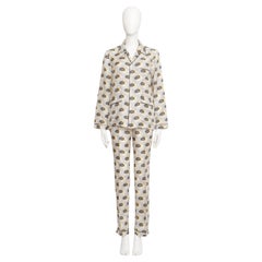 Prada Graphic Eyes Printed Pyjama Style Shirt Trousers Set in Silk