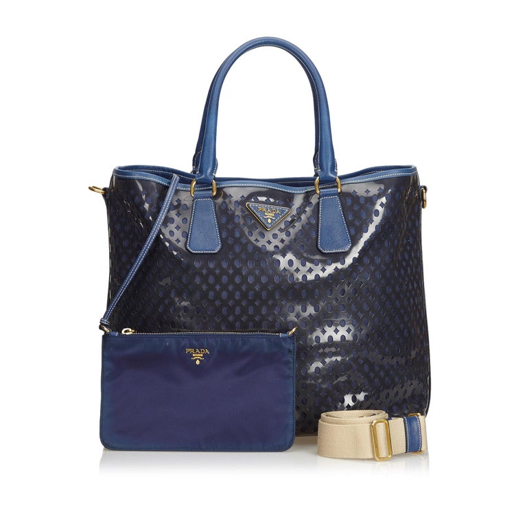 Prada Gray Fori Tote Bag at 1stDibs