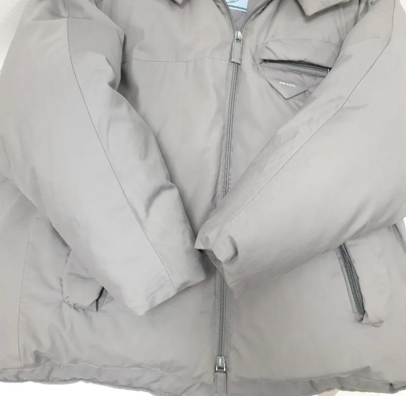 Prada Gray Oversized Vest Puffer Jacket 1