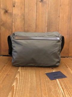 PRADA Gray Tessuto Messenger Crossbody Bag Unisex Men’s
