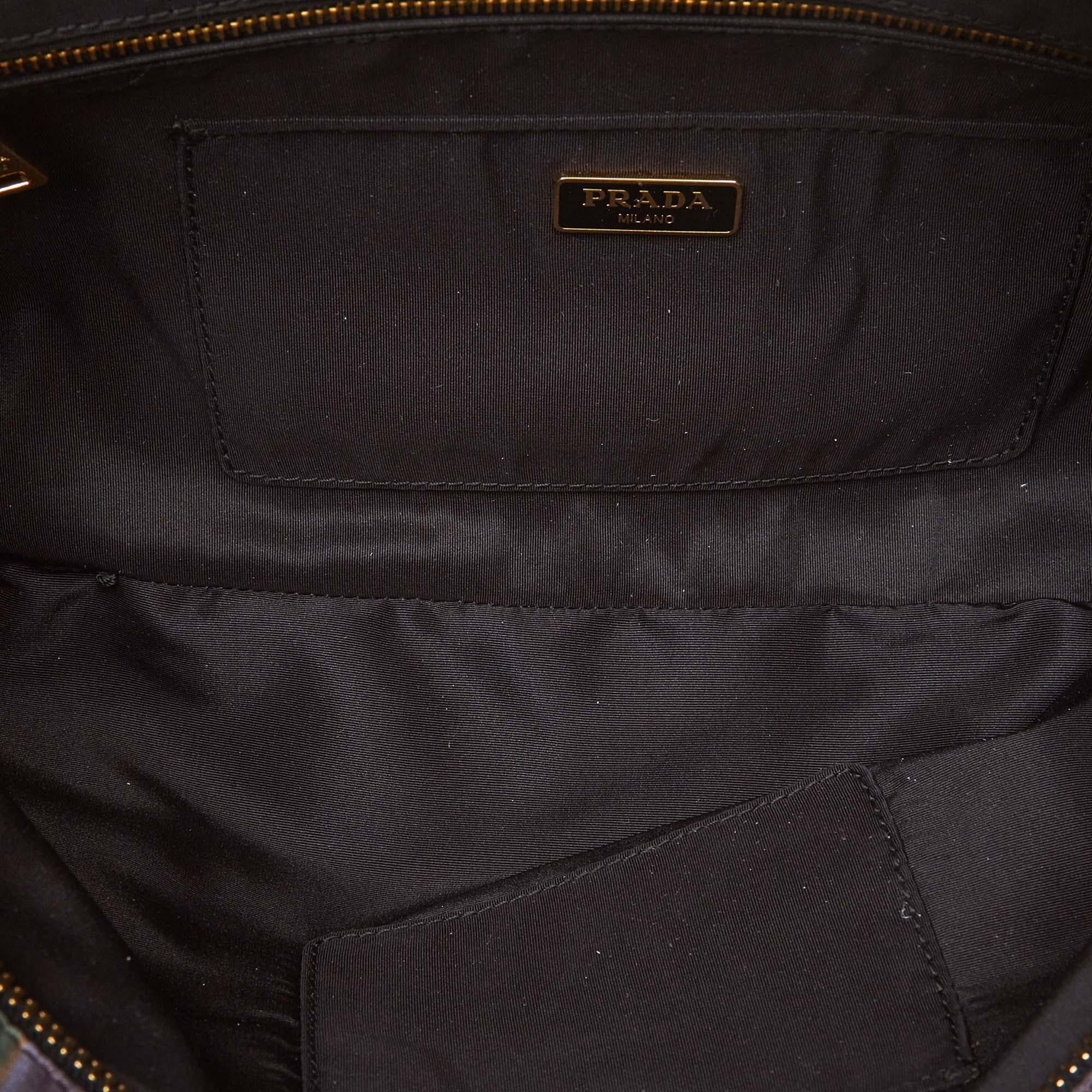 Prada Gray  with Multi Nylon Fabric Clutch Bag Italy w/ Dust Bag 1