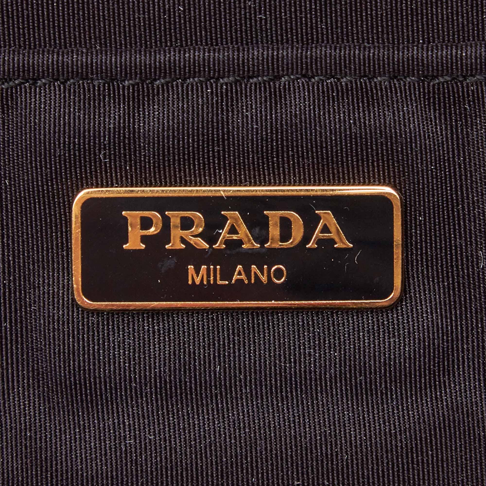 Prada Gray  with Multi Nylon Fabric Clutch Bag Italy w/ Dust Bag 2