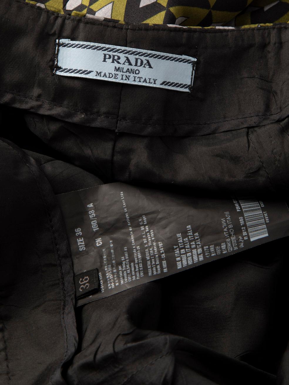 De las mujeres Prada Green Abstract Slim Fit Trousers Size XXS en venta