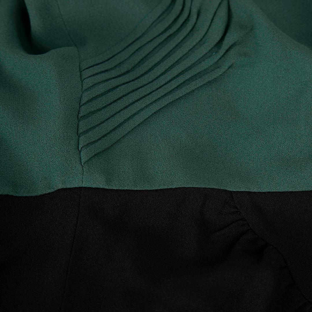 Prada Green & Black Short Sleeve Dress Size L In Good Condition For Sale In London, GB