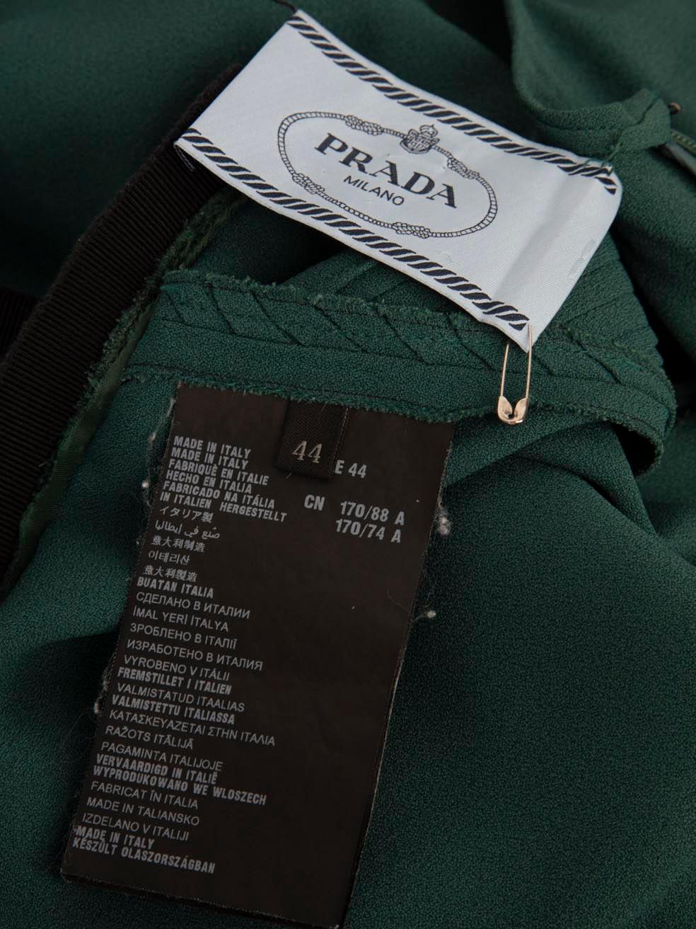 Prada Green & Black Short Sleeve Dress Size L For Sale 4