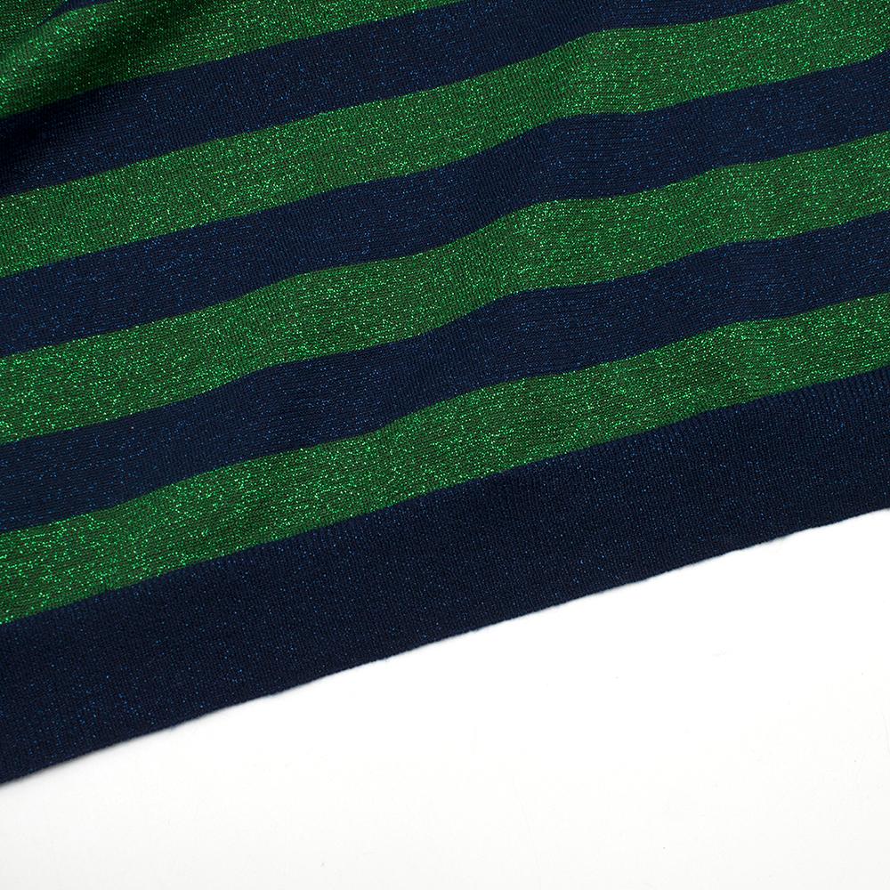 Prada Green & Blue Glitter Striped Jumper S 1