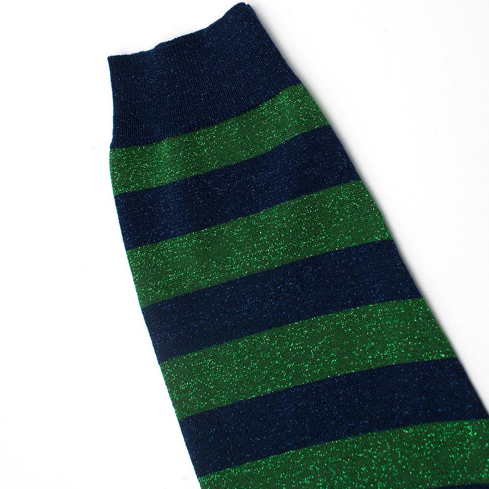 Prada Green & Blue Glitter Striped Jumper S 2