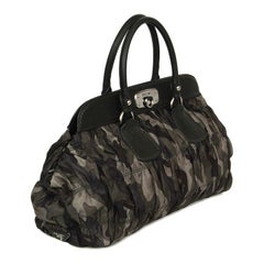 PRADA green CAMOUFLAGE nylon Tote Bag