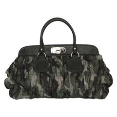 PRADA green CAMOUFLAGE nylon Tote Bag