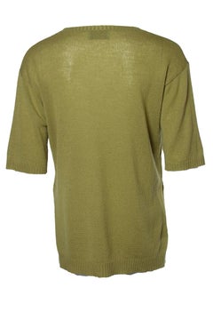Prada, green cashmere short sleeve sweater