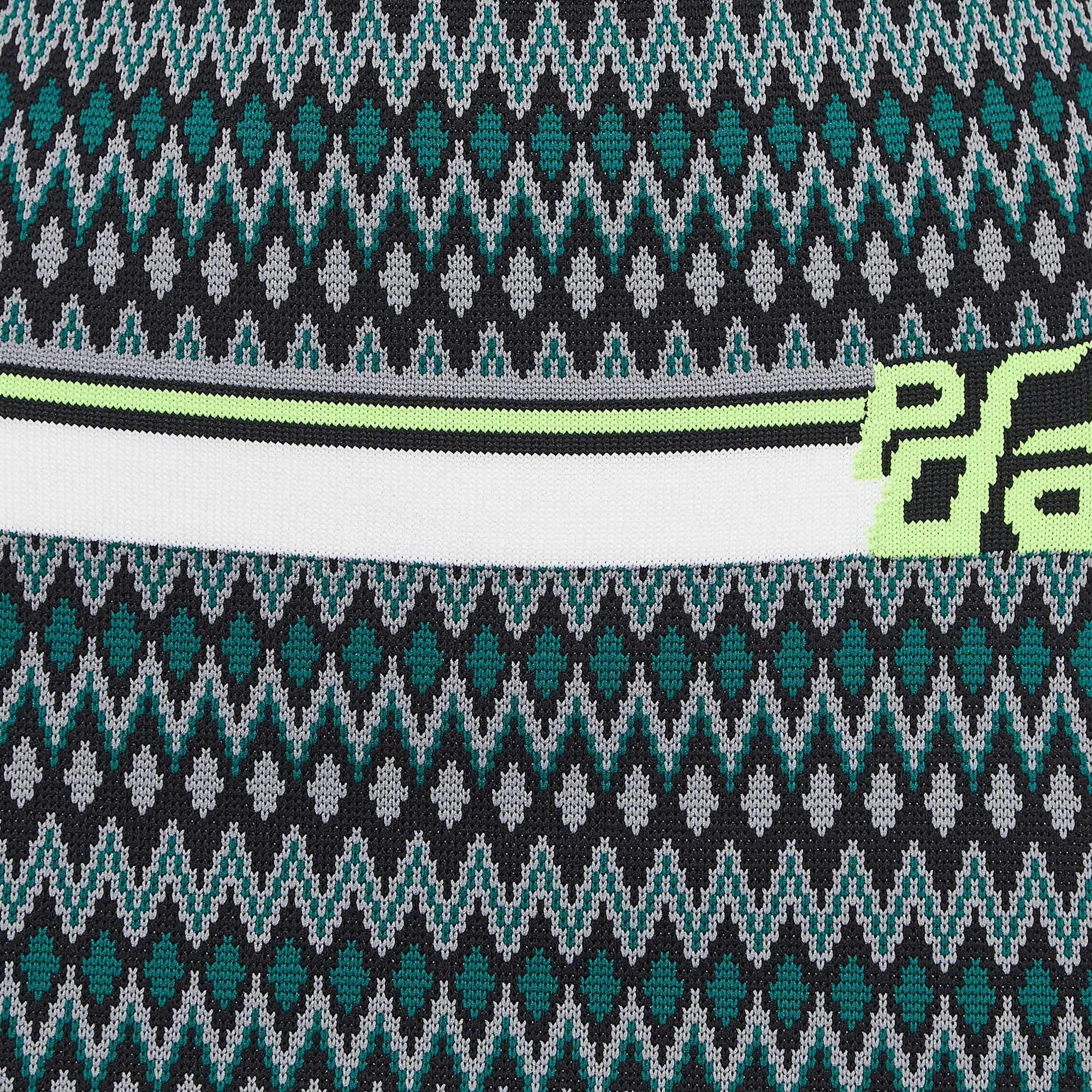Noir Prada - Jupe mi-longue en maille à motifs chevron - Greene & Greene M-One M en vente