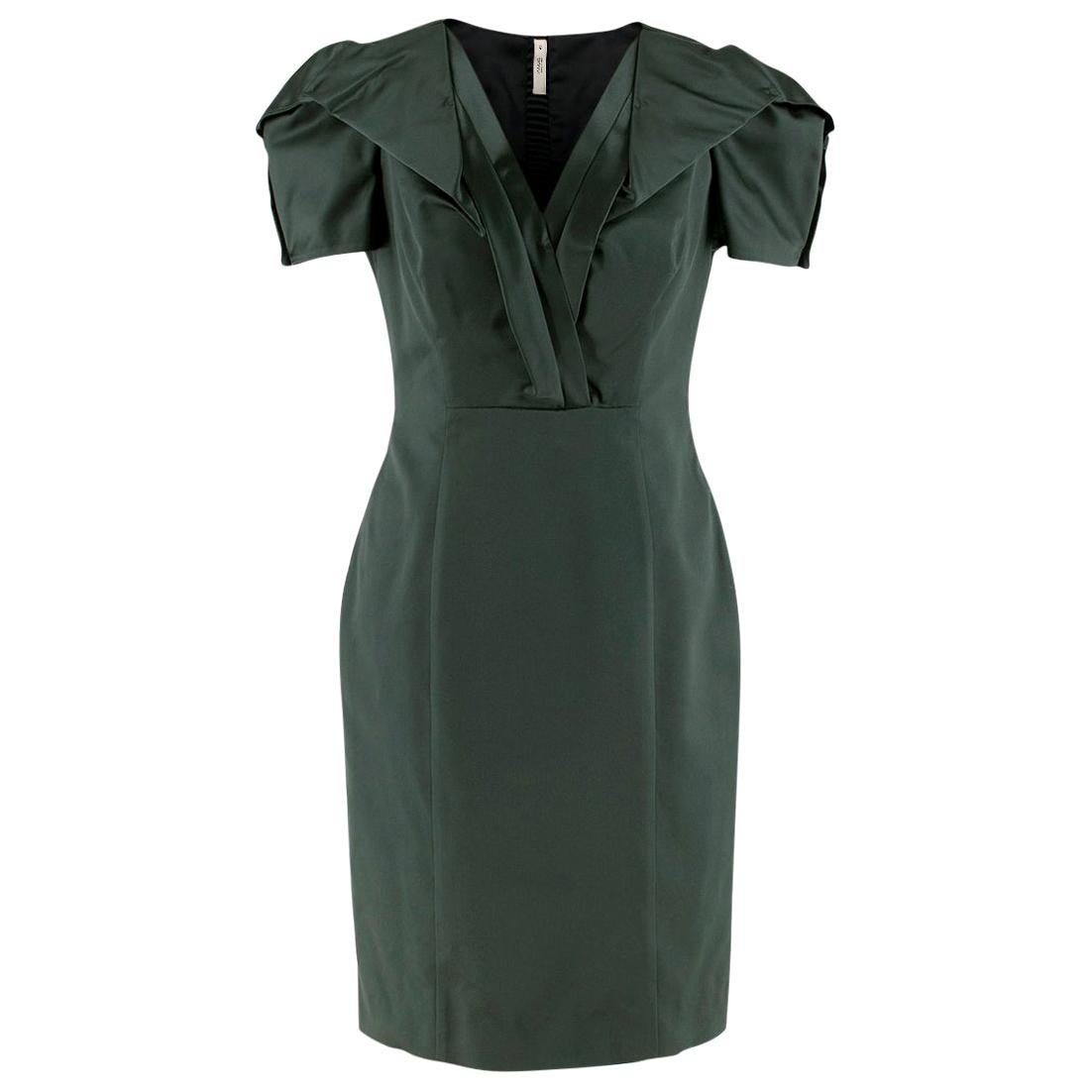 Prada Green Duchess-Satin Dress IT 42