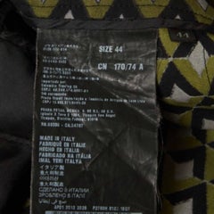 Prada Green Geometric Print Virgin Wool Belted Shorts M