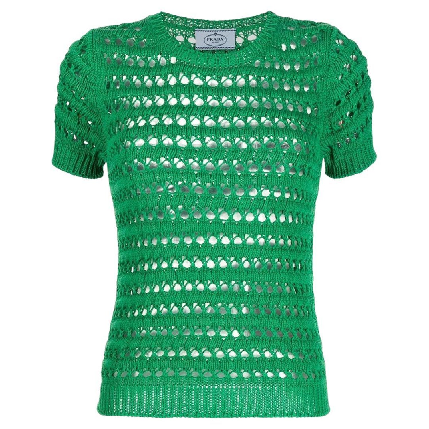 Prada Green Knit Top For Sale at 1stDibs