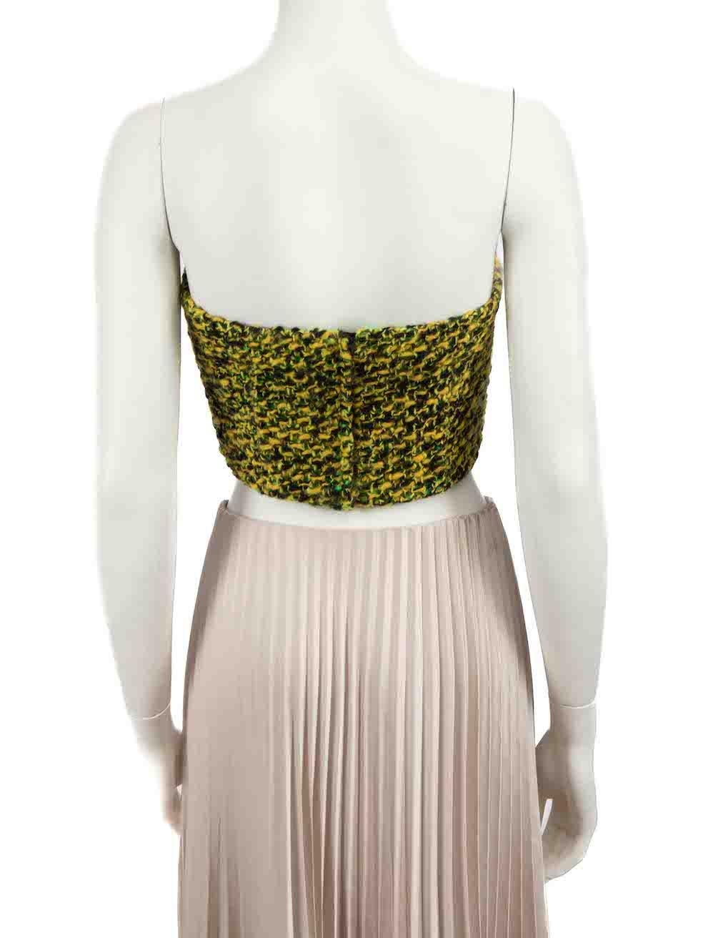 Prada Green Knitted Strapless Corset Top Size XS In Good Condition For Sale In London, GB