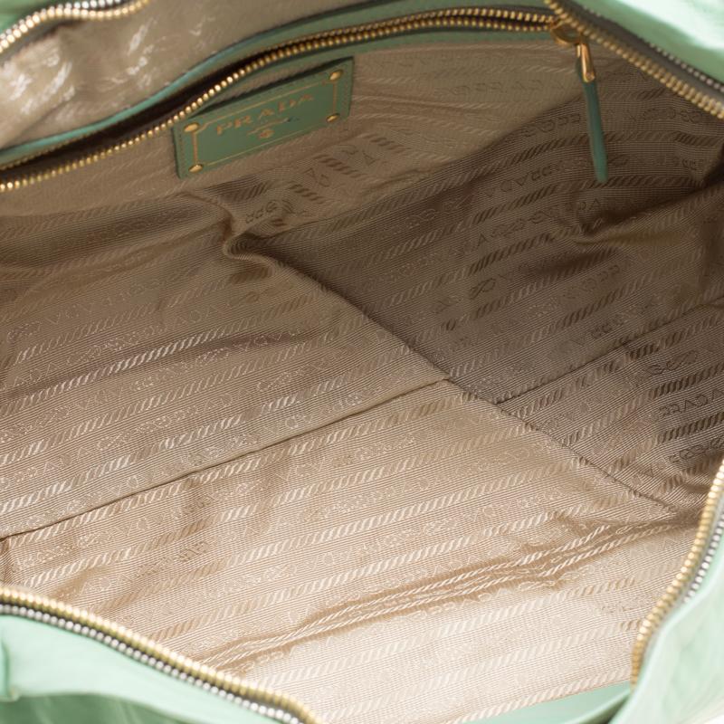 Prada Green Leather Bowler Bag 3